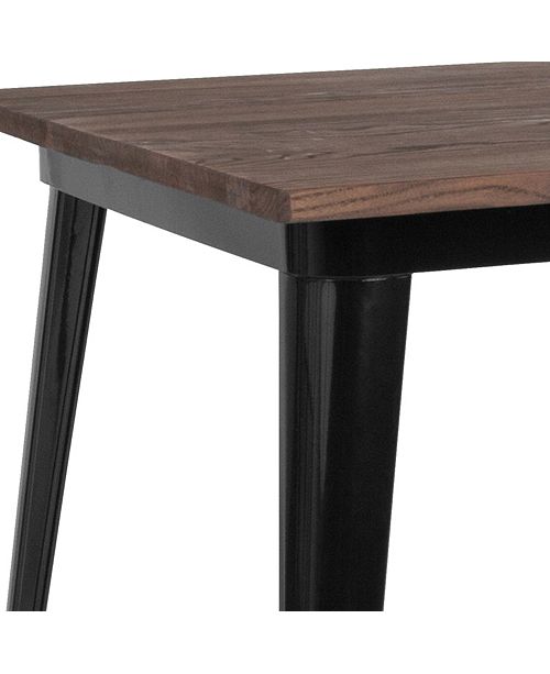 Flash Furniture 31 5 Square Black Metal Indoor Bar Height Table