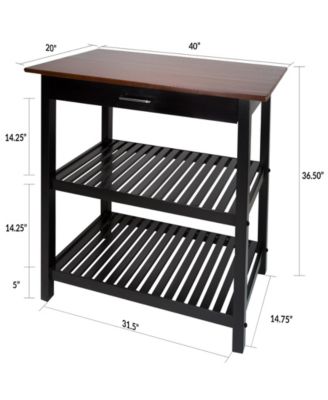 Kitchen Island with Solid Wood