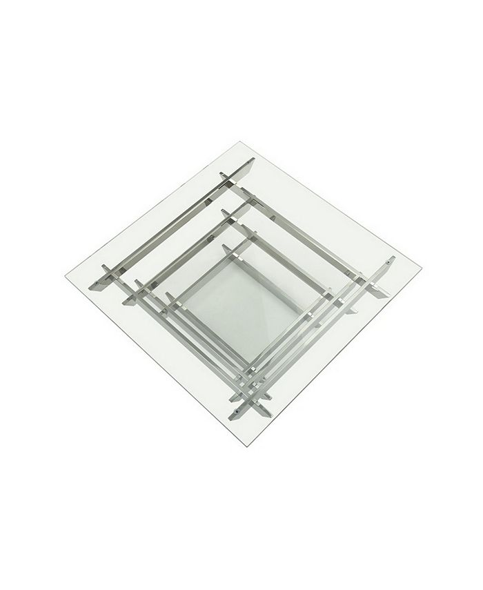 VIG Furniture Modrest Upton Modern Square Glass Coffee Table Macy's