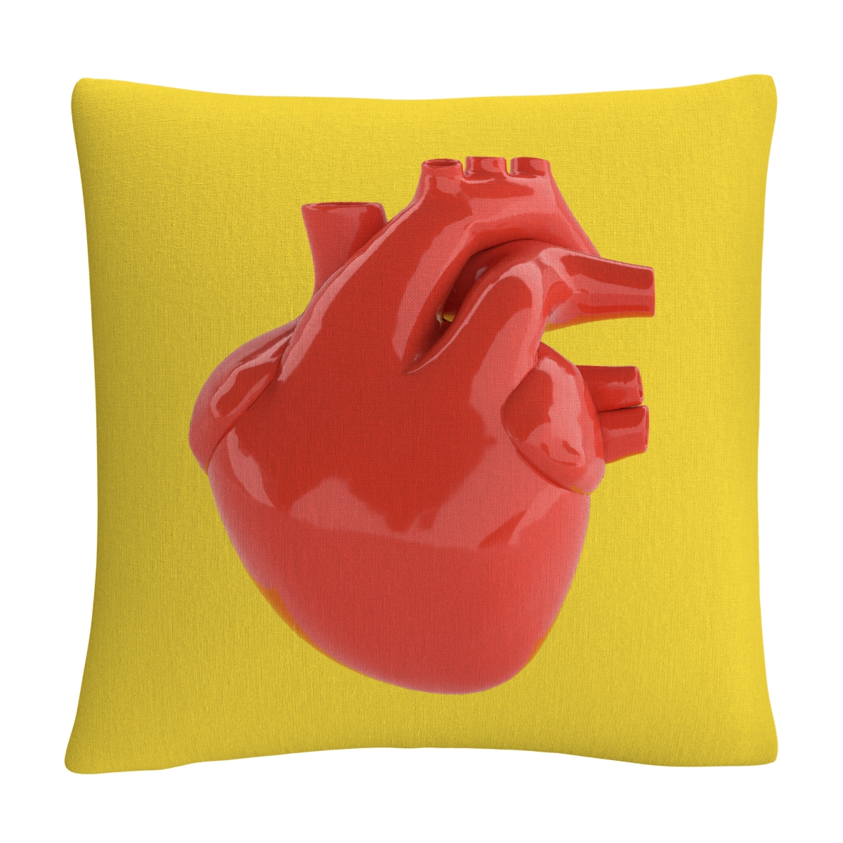 Abc Modern 3D Red Heart Decorative Pillow, 16 x 16