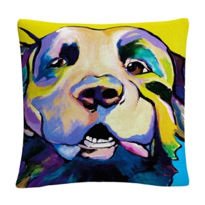 Baldwin Pat Saunders-white Animals Pets Painting Dog Park Gigolo Decorative Pillow, 16" X 16" In Multi