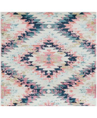 Anika ANI-1027 White 6'7" Square Area Rug