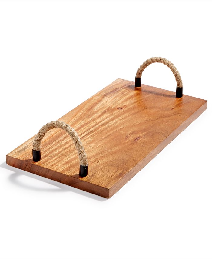 The Cellar CLOSEOUT! Coastal Wood Rope Tray, Created for Macy's Macy's