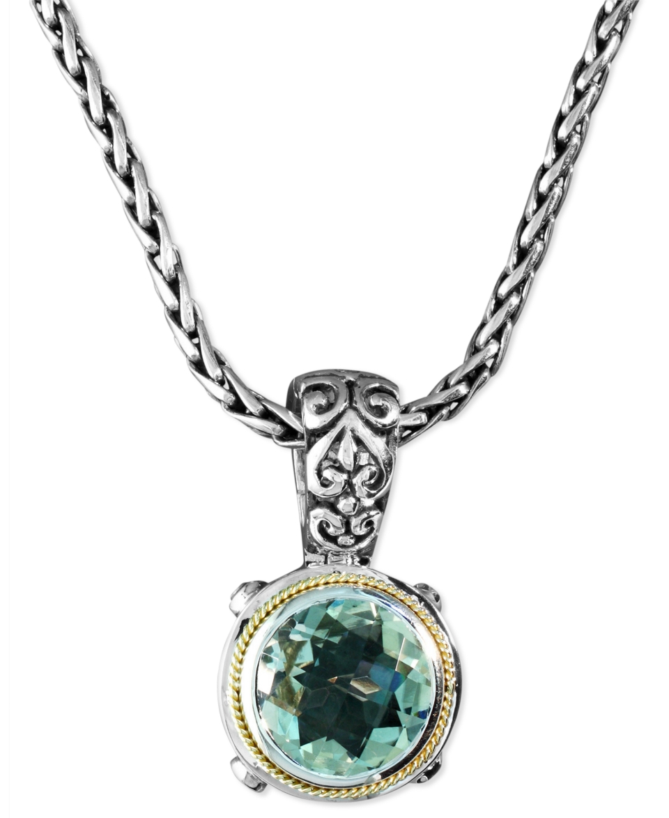 Balissima by EFFY Green Quartz Round Pendant (5 ct. t.w.) in Sterling