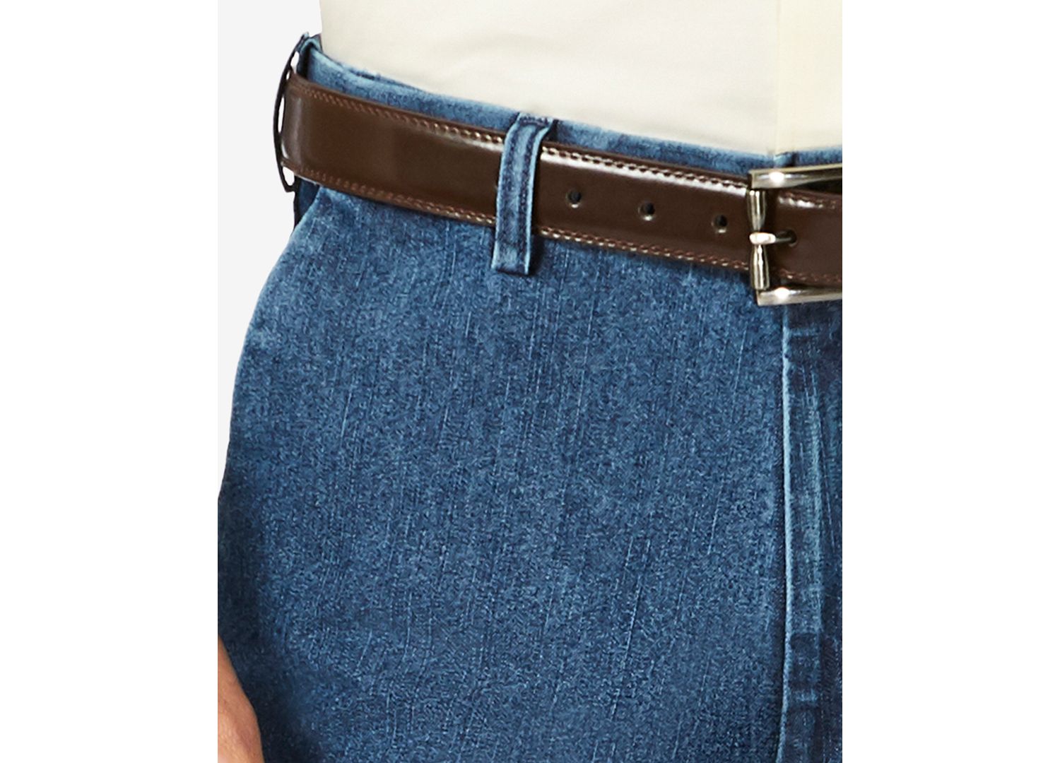 Men's Stretch Denim Classic-Fit Flat Front Pants