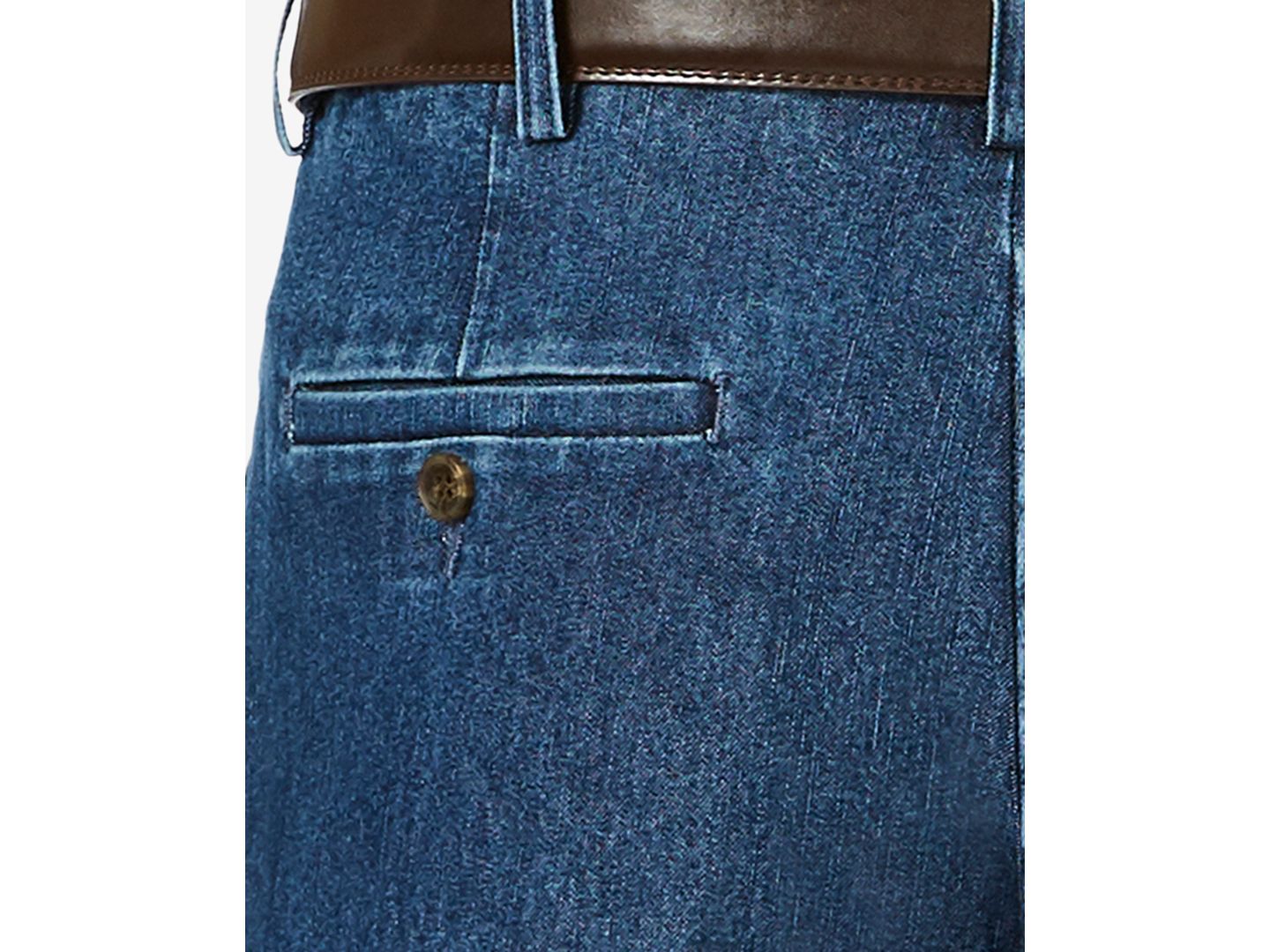 Мужские брюки Haggar Stretch Denim Classic-Fit Flat Front, цвет: Стоунвош — фото 5