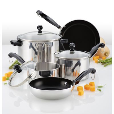 Farberware Classic Series Stainless Steel Nonstick 10-Piece Cookware Set