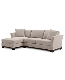 Elliot II 107" 2-Pc. Fabric Chaise Sectional Apartment Sofa, Created for Macy's
