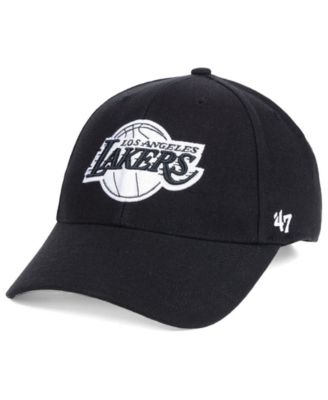 black and white lakers hat