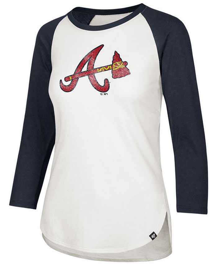 47 Brand Women's Atlanta Braves Imprint Splitter Raglan T-Shirt - Macy's