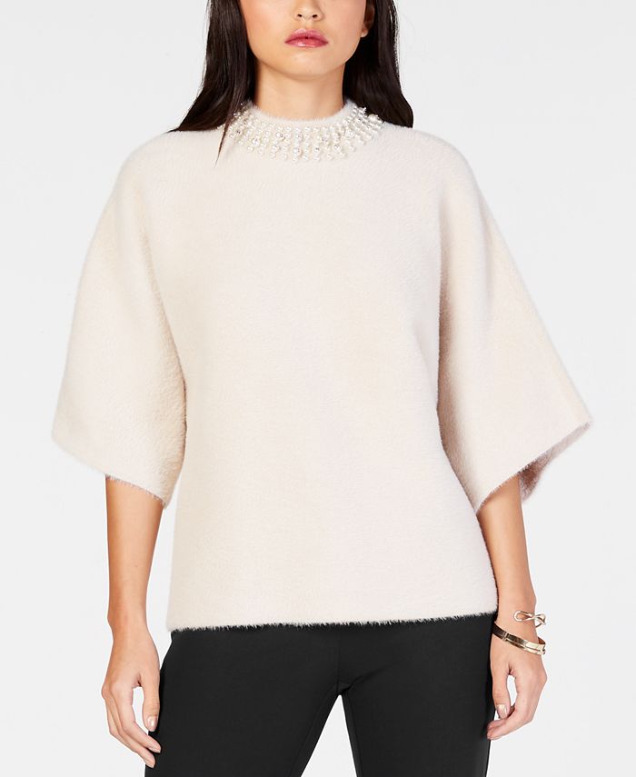 Alfani Petite Embellished Mock-Neck Sweater, Created for Macy's ...