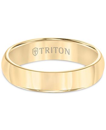 Triton - Domed Comfort Fit Band in Yellow Tungsten Carbide