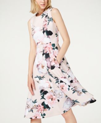 Calvin Klein Floral-Print Fit & Flare Dress