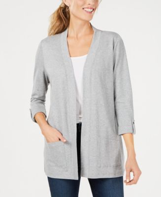 Karen Scott 3/4-Sleeve Cozy Cardigan, Created for Macy's - Macy's