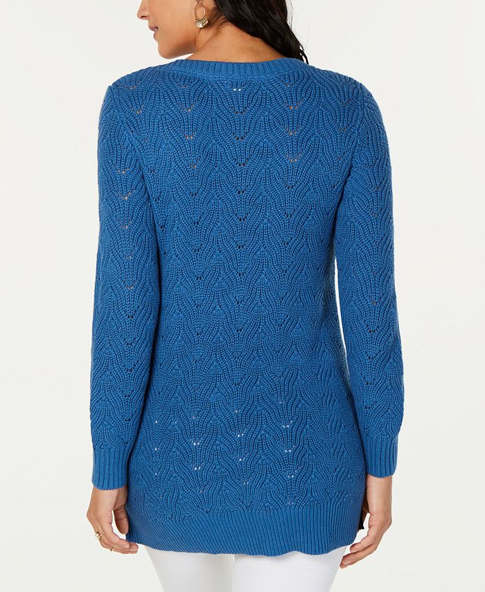 Style & Co Pointelle-Knit Tunic Sweater, Created for Macy's - Macy's