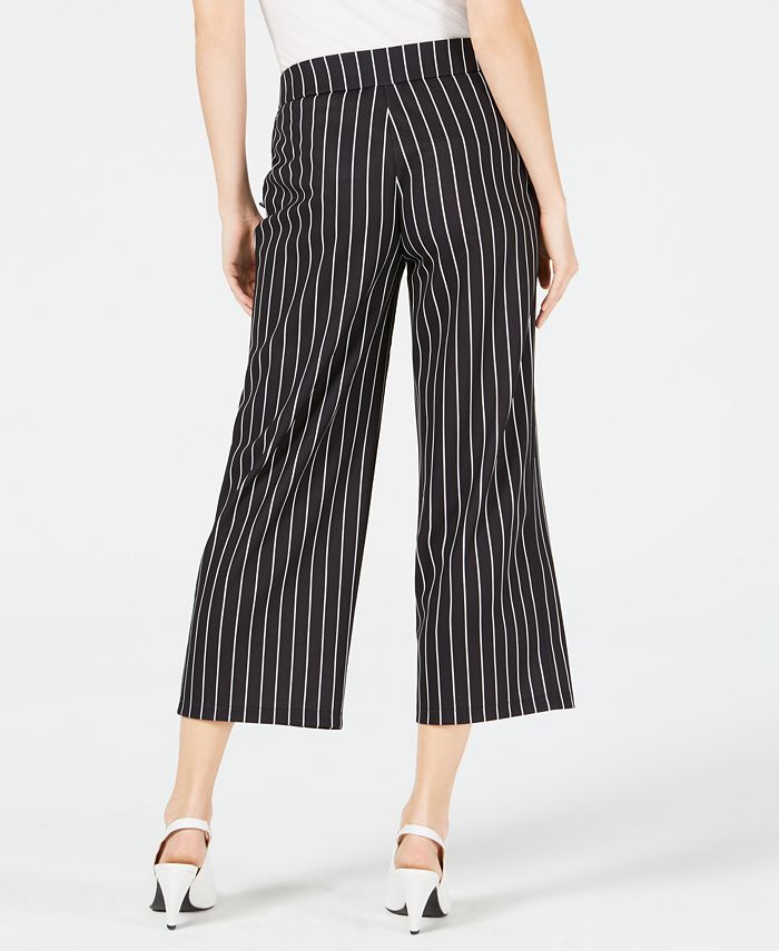 Maison Jules Striped Wide-Leg Cropped Pants, Created for Macy's ...