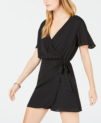 Maison Jules Polka-Dot Wrap-Front Romper, Created for Macy's & Reviews ...