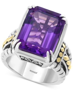 image of Effy Amethyst Statement Ring (10-7/8 ct. t.w.) in Sterling Silver & 18k Gold