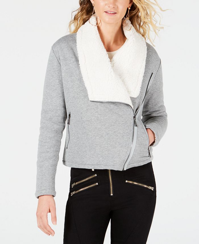 GUESS Asymmetrical SherpaLined Jacket Macy's