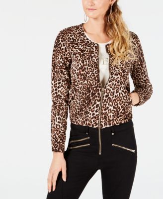 GUESS - Leopard-Print Bomber Jacket