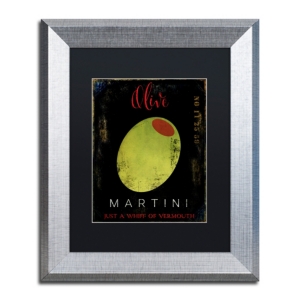 Trademark Global Color Bakery 'olive Martini I' Matted Framed Art, 11" X 14" In Silver
