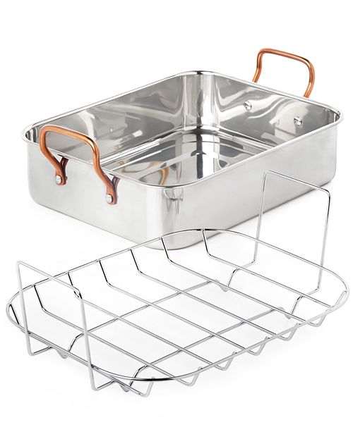 Martha Stewart Collection Stainless Steel Roaster, Created for Macy's