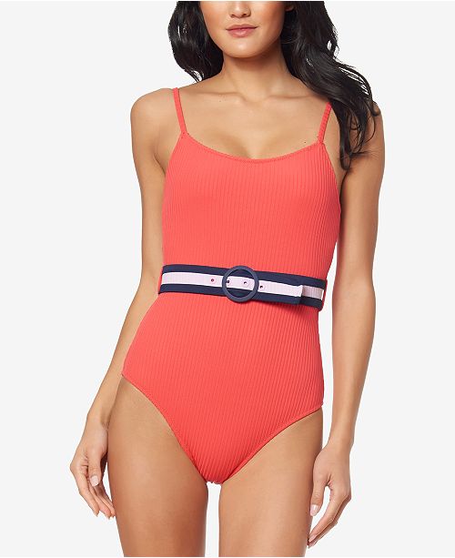Jessica Simpson Ribbed Belted One Piece Swimsuit Reviews