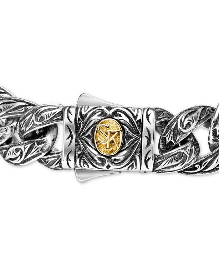 Scott Kay Men's Sparta Medium Link Bracelet in Sterling Silver & 18k