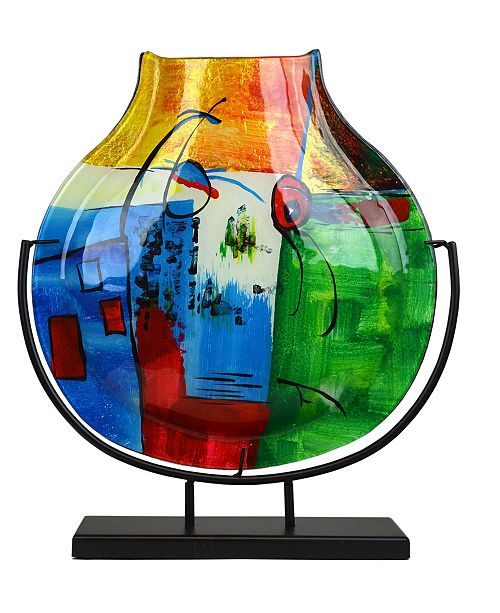 Jasmine Art Glass 15 5 Tear Drop Vase With Metal Stand Reviews