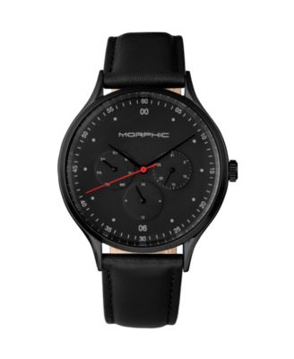 black leather band watches