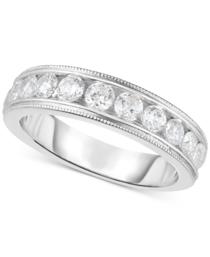 image of Diamond Bead Edge Channel-Set Band (9/10 ct. t.w.) in 14k White Gold