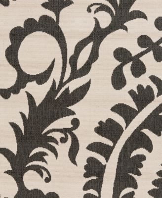 Alfresco ALF-9612 Black 8'9" Round Area Rug, Indoor/Outdoor