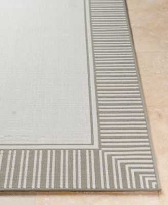 Alfresco ALF-9681 Taupe 5'3" Round Area Rug, Indoor/Outdoor