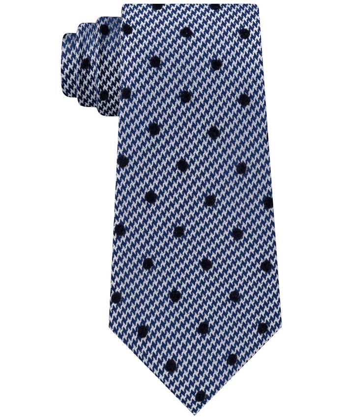 Sean John Men's Classic Flocked Dot Houndstooth Tie - Macy's