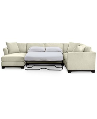 Elliot II 138" Fabric 3-Piece Chaise Sleeper Sectional