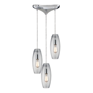Menlow park 3- Light Pendant in Polished Chrome