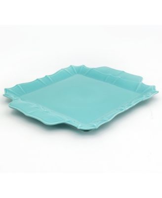 Chloe Turquoise Square Platter with Handles