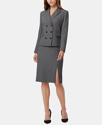 Tahari ASL Petite Textured Double-Breasted Skirt Suit & Reviews - Wear to  Work - Petites - Macy's