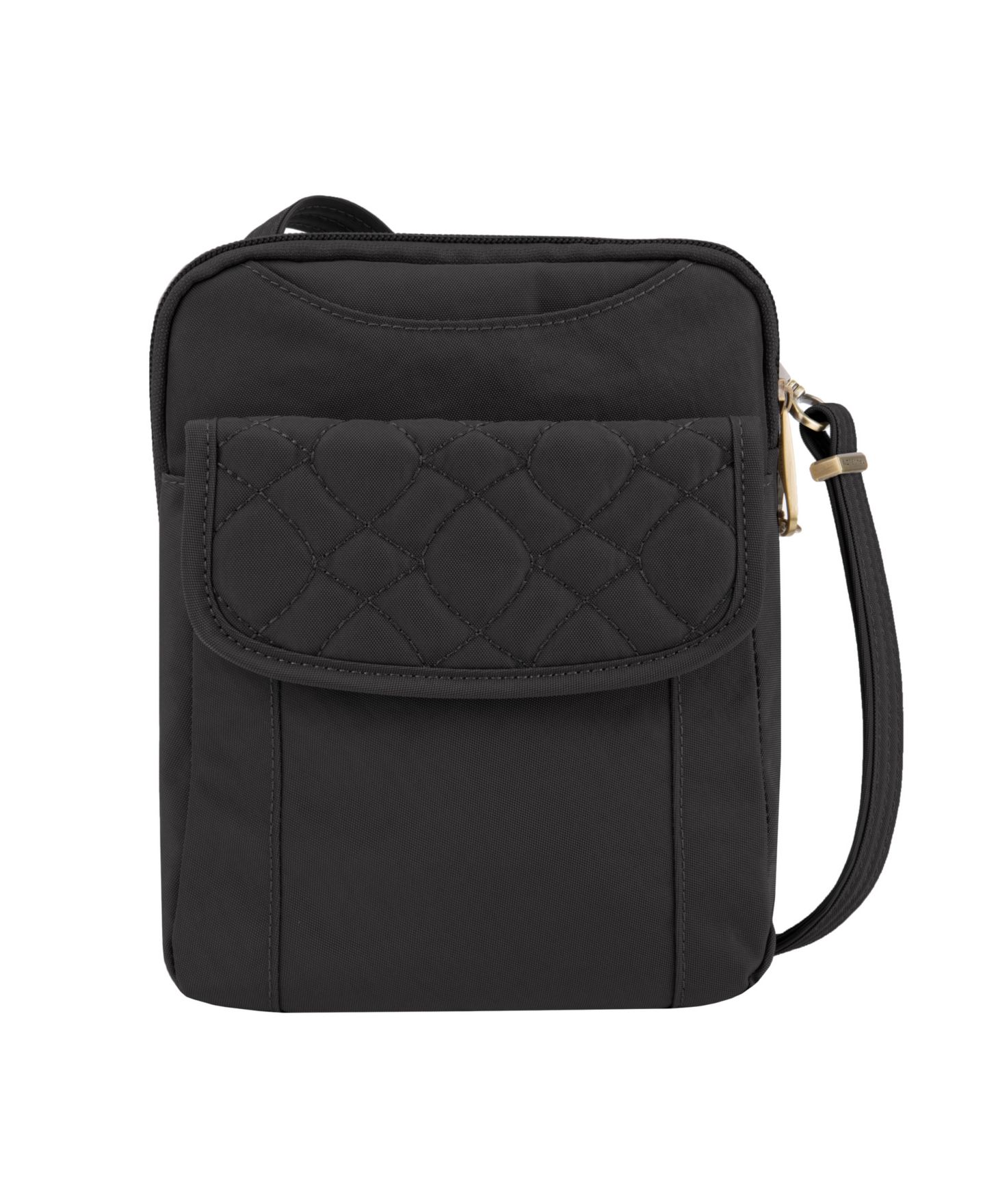 Сумка Travelon Signature Quilted Slim Pouch, цвет: Чёрный — фото 1