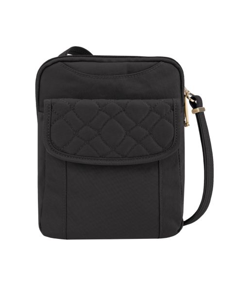 Сумка Travelon Signature Quilted Slim Pouch, цвет: Чёрный