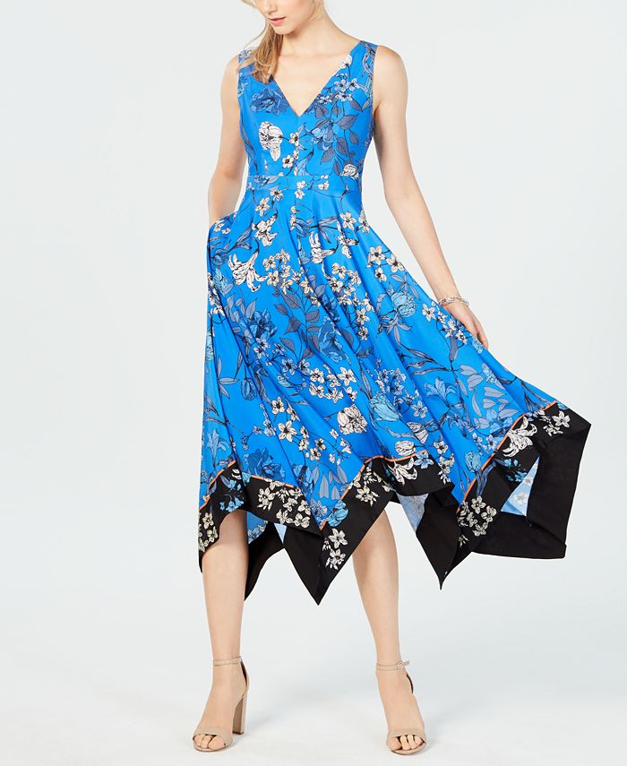 Vince Camuto Floral Handkerchief Hem Dress Macys 