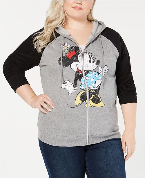 Minnie mouse zip up hoodie womens Clearance