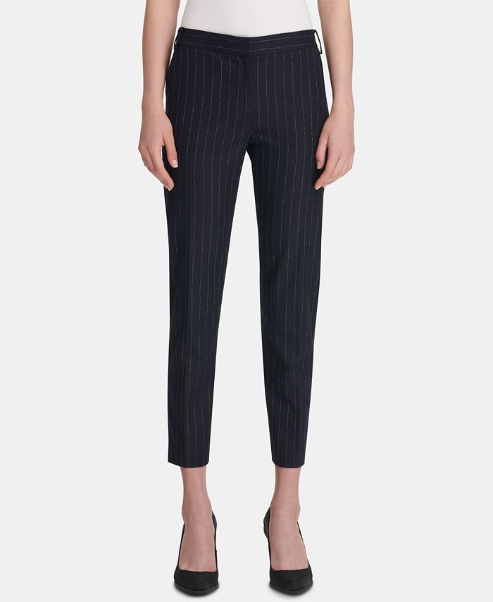 DKNY Essex Pinstriped Ankle Pants - Macy's