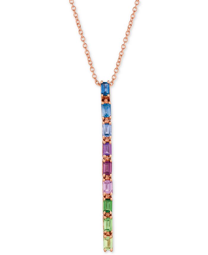 Gemstone Rainbow Green Apple Peridot, Forest Green Tsavorite, Bubblegum Pink Sapphires, Raspberry Rhodolite and Grape Amethyst™ Gemstone Rainbow Green Apple Peridot, Forest Green Tsavorite, Bubblegum Pink Sapphires, Raspberry Rhodolite and Grape Amethyst™