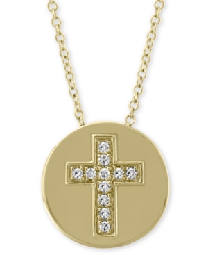 image of Effy Diamond Accent Cross Disc 18