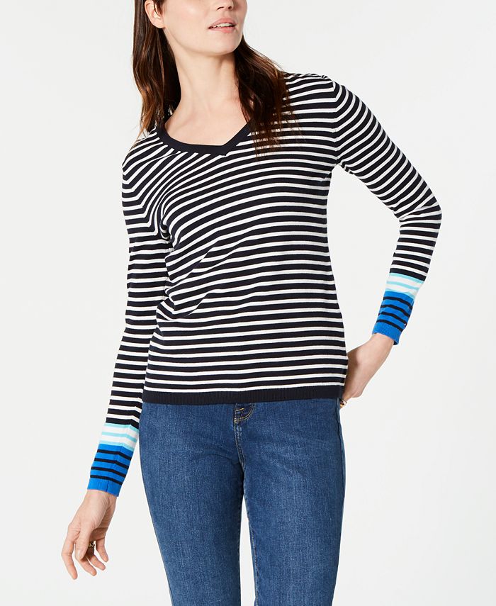 Tommy Hilfiger Cotton Breton Stripe Ivy Sweater, Created for Macy's ...