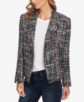 CeCe - Multicolored Tweed Moto Jacket
