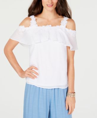 Thalia Sodi - Crochet Off-The-Shoulder Top