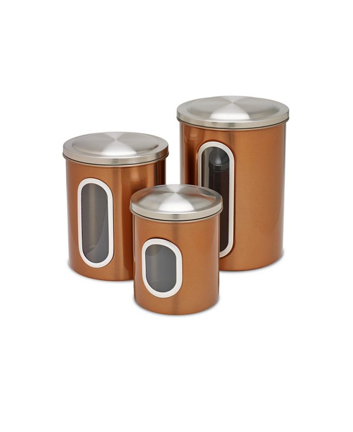 Honey Can Do 3Pc. Copper Food Storage Canisters Macy's