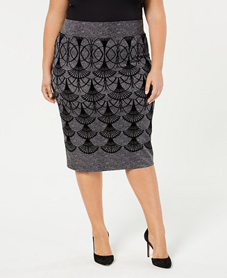 Alfani Plus Size Printed Skirt, Created for Macy's - Macy's